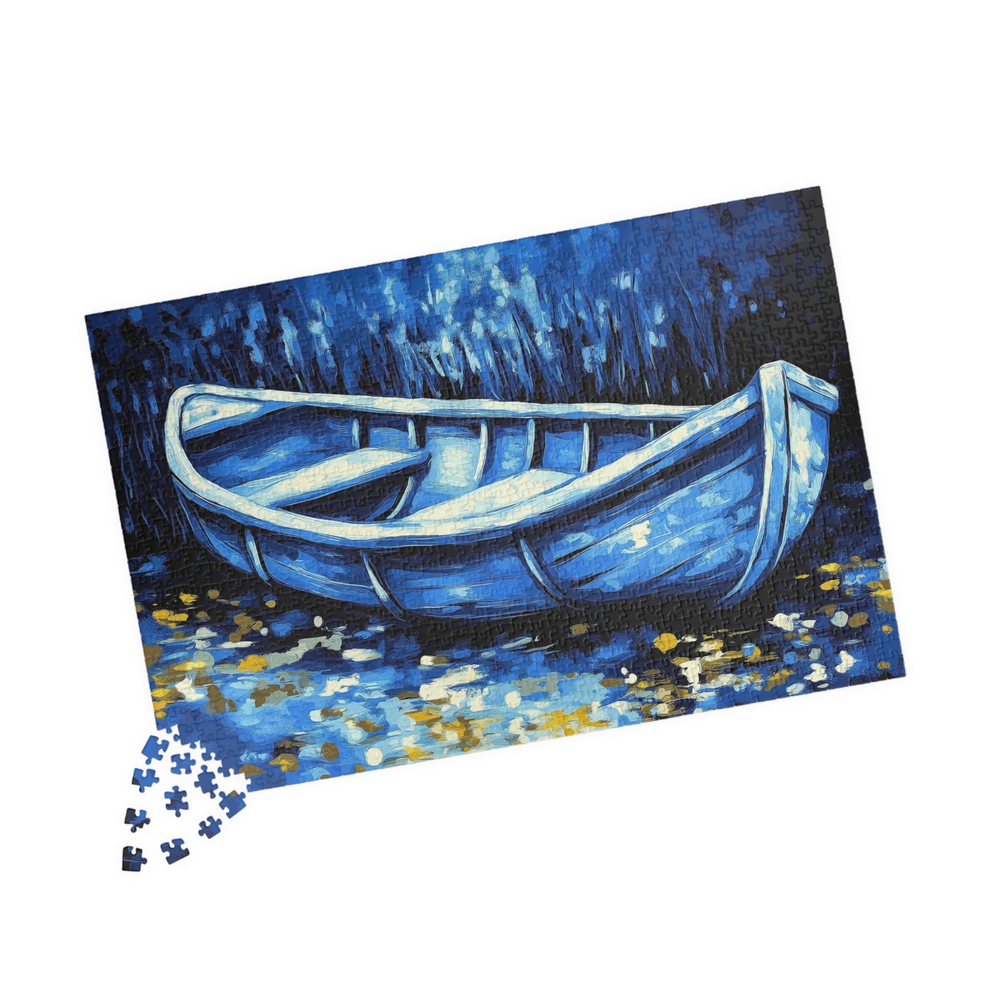 Puzzle - Moonlit Boat Reflections Jigsaw Puzzle 110-1014 Pieces, Tranquil and Serene, Calm and Introspective, Relaxing Mindfulness Activity,