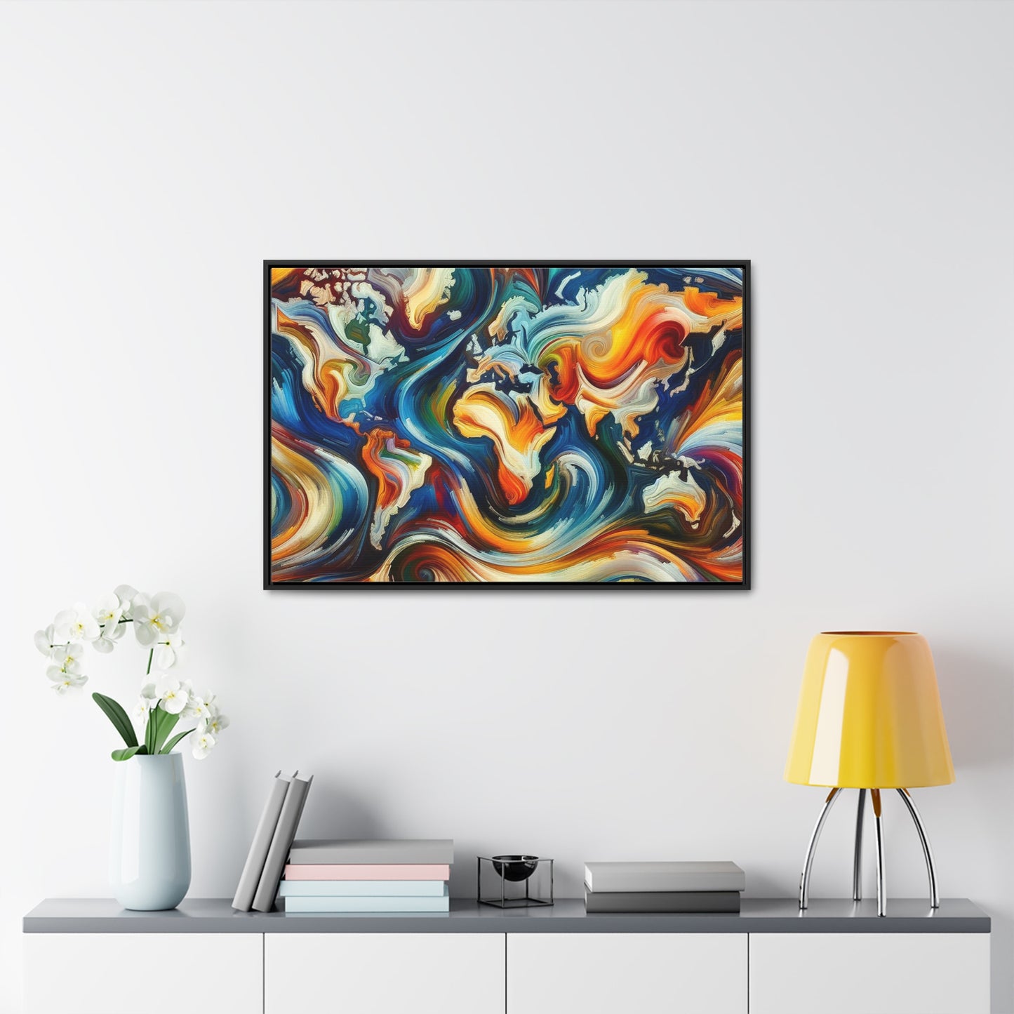 Gallery Canvas - Abstract Expressionist World Map