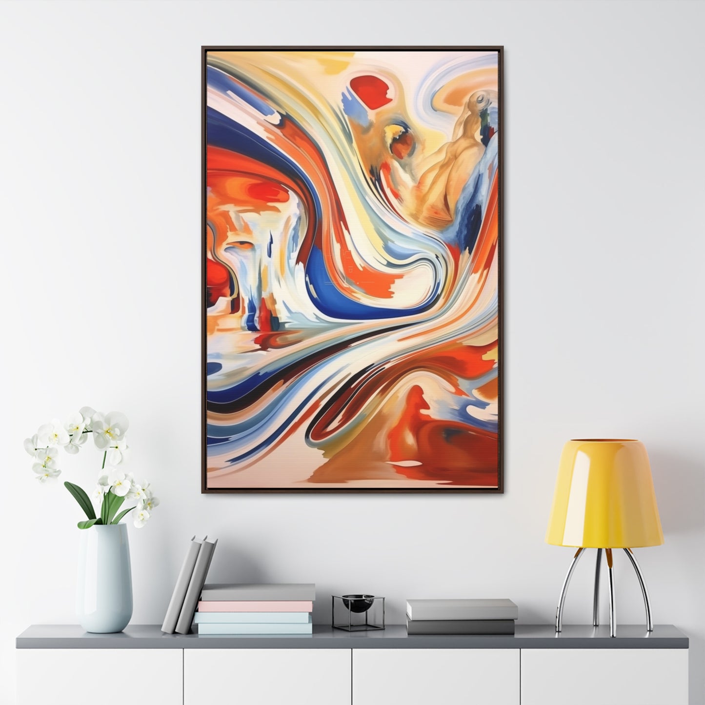 Abstract Gallery Canvas Wraps - Dynamic Swirl of Colors and Shapes