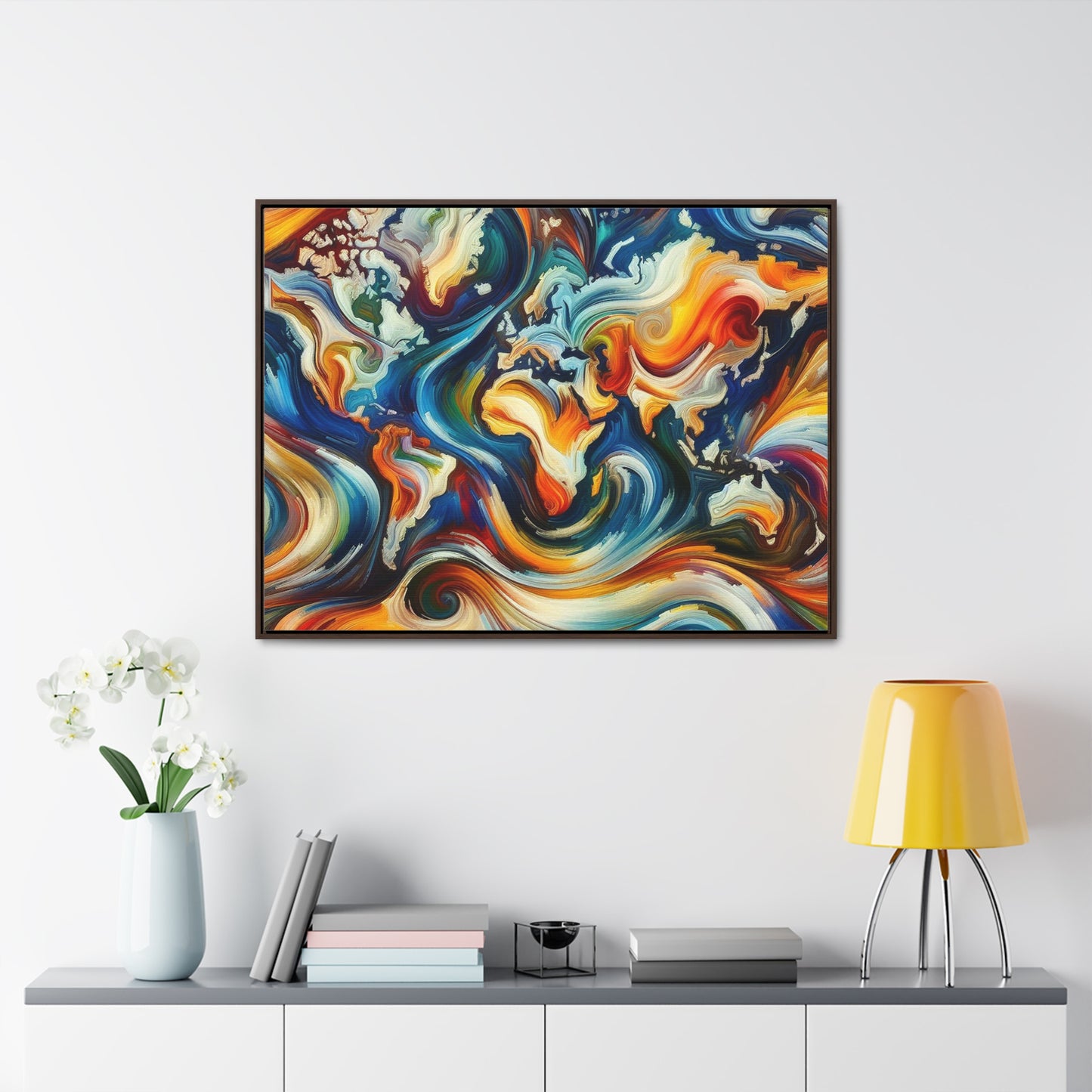 Gallery Canvas - Abstract Expressionist World Map