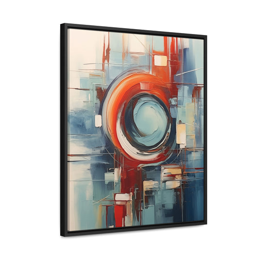 Canvas Wraps, Abstract Circular Painting in Red, White, Blue - Geometric Design