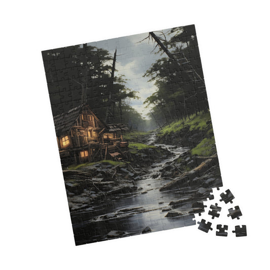 Puzzle „Forest Whisper – Ruhige Hütte in Naturszene“, 110, 252, 520, 1014-teiliges Puzzle für Erwachsene, Serie „Moments of Serenity“