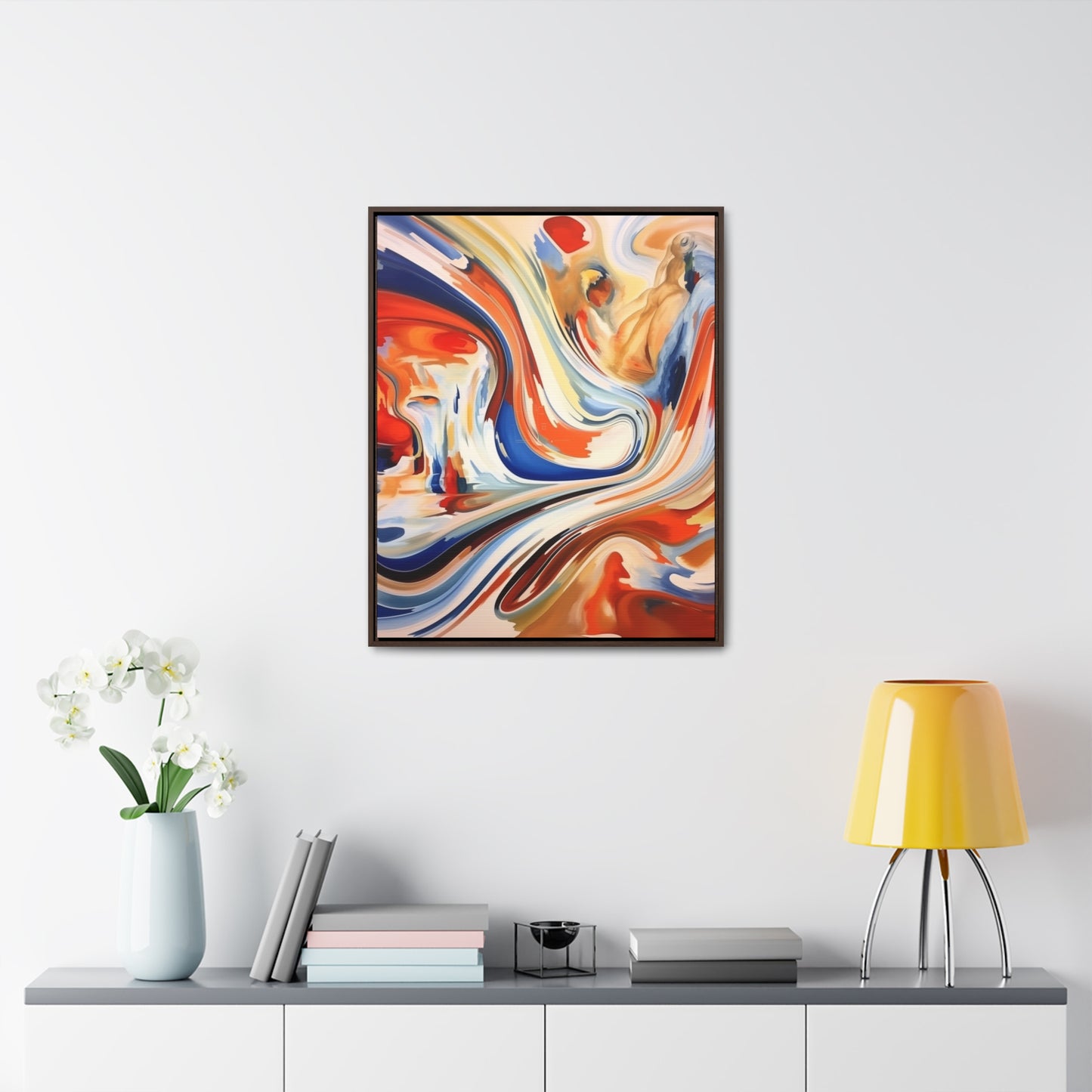 Abstract Gallery Canvas Wraps - Dynamic Swirl of Colors and Shapes