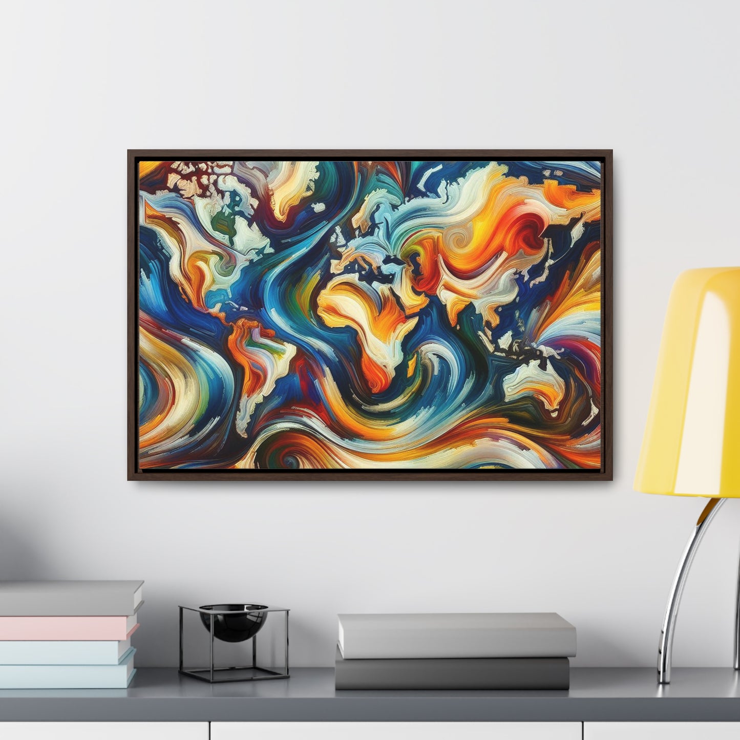 Gallery Canvas - Abstract Expressionist World Map