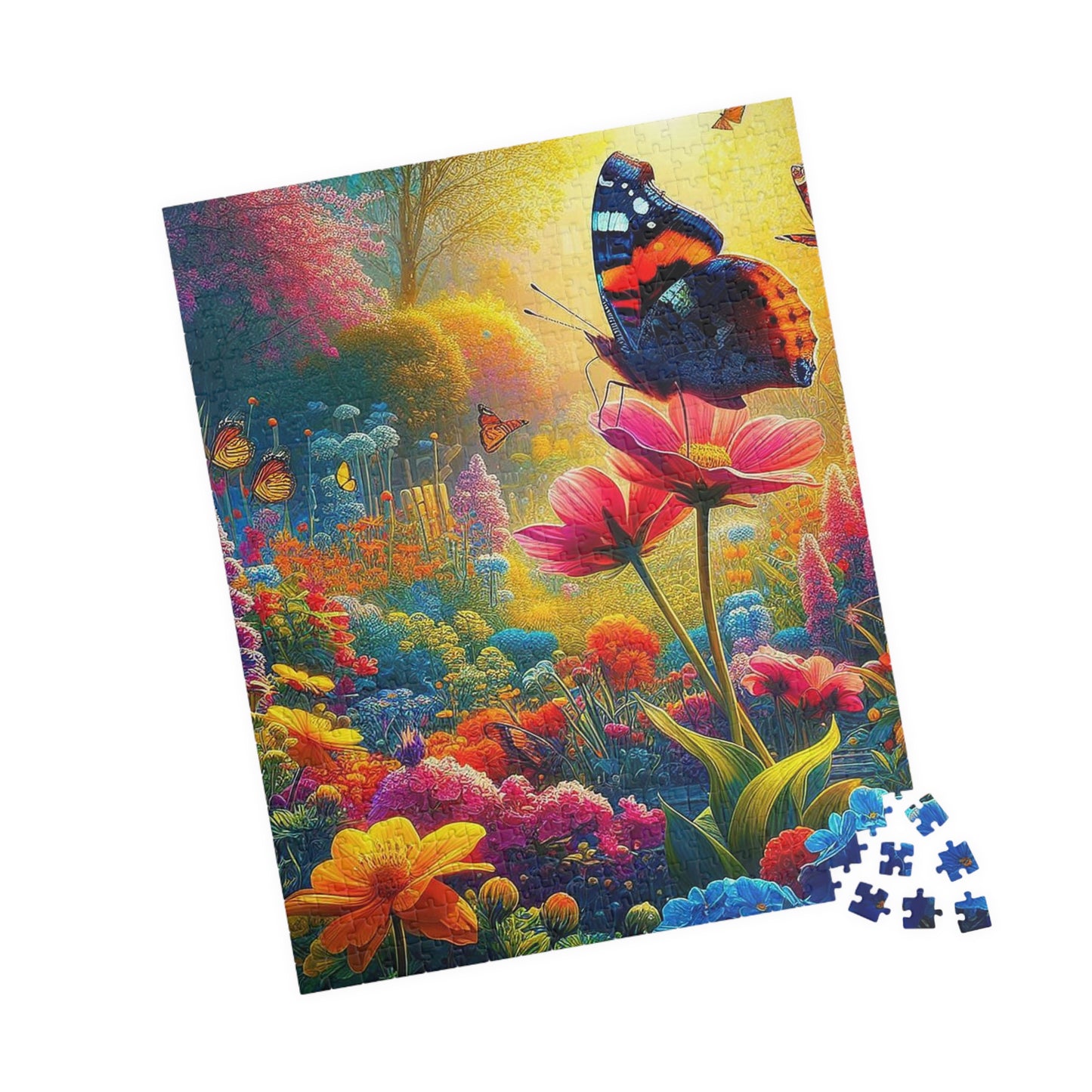 Puzzle Set - Whimsical Garden Escape - Chipboard Material, 110-1014 Pieces, Glossy Finish