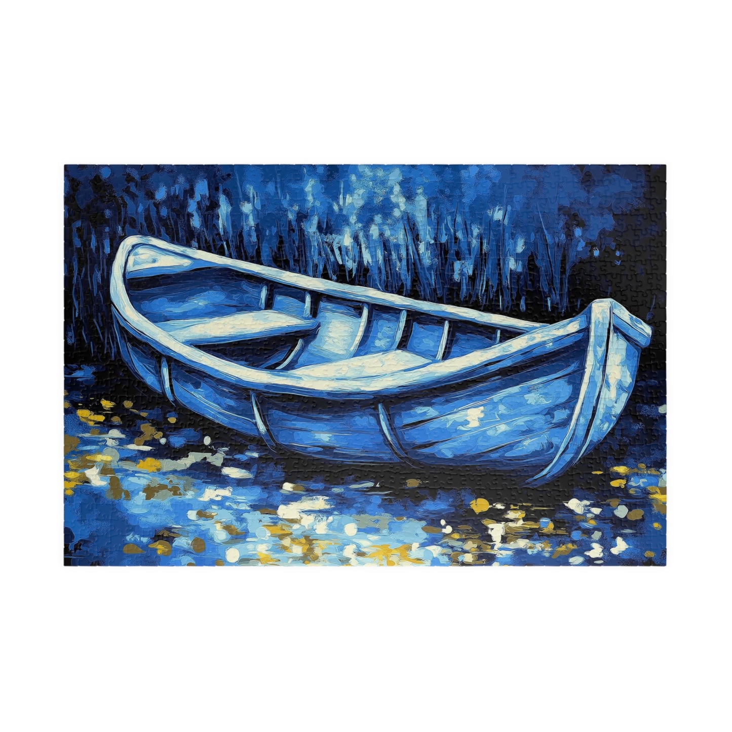 Puzzle - Moonlit Boat Reflections Jigsaw Puzzle 110-1014 Pieces, Tranquil and Serene, Calm and Introspective, Relaxing Mindfulness Activity,