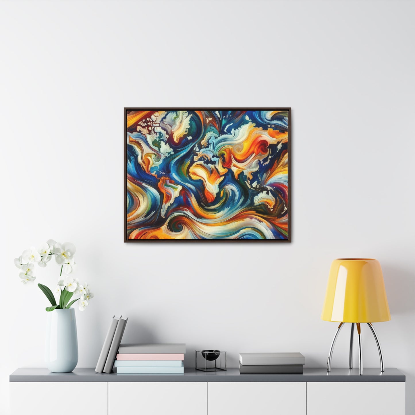 Gallery Canvas - Abstract Expressionist World Map