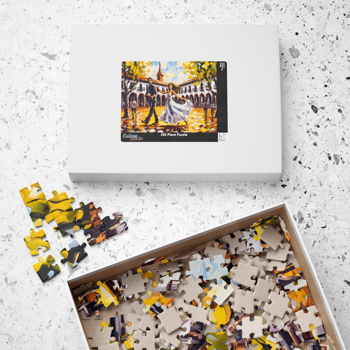 Jigsaw Puzzle, Courtyard Waltz, 110 252 520 1014 Pieces, Echoes of Elegance, Romantic Gift, City Affections, Midnight Embrace, Vivid