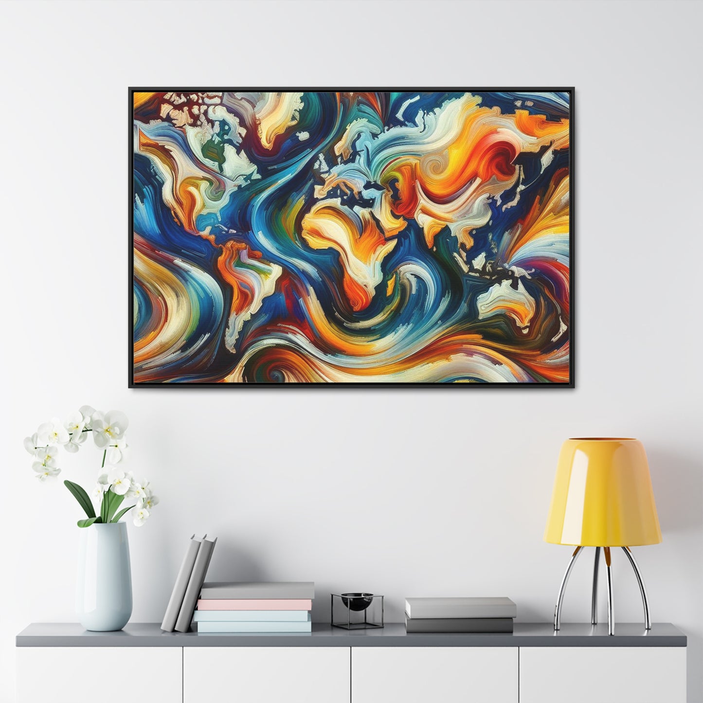 Gallery Canvas - Abstract Expressionist World Map