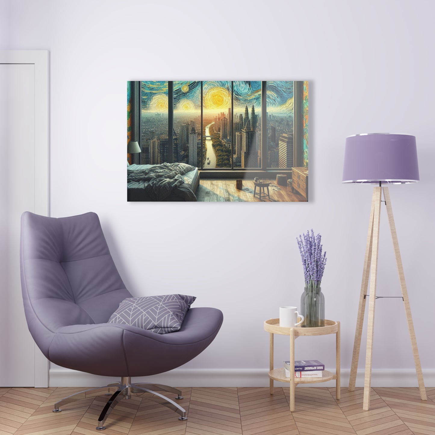 Acrylic Print Starry Night Skyline