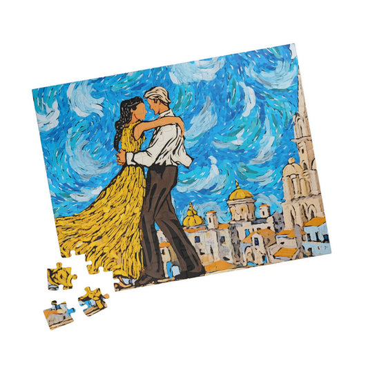 Puzzle, Romantic Night Van Gogh Starry Sky, 110, 252, 520, 1014 pcs, Chipboard, Glossy Finish, Couple Dance, Jigsaw, Adult, Stress Relief,