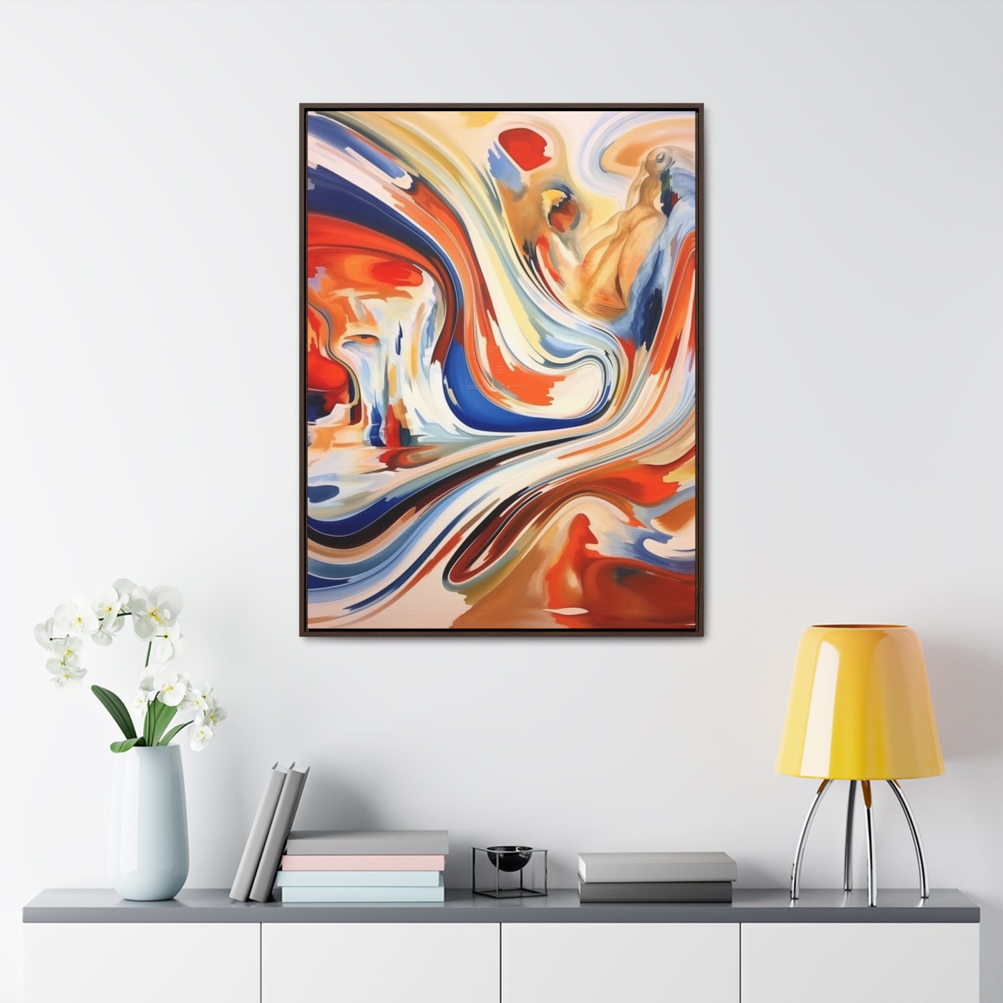 Abstract Gallery Canvas Wraps - Dynamic Swirl of Colors and Shapes