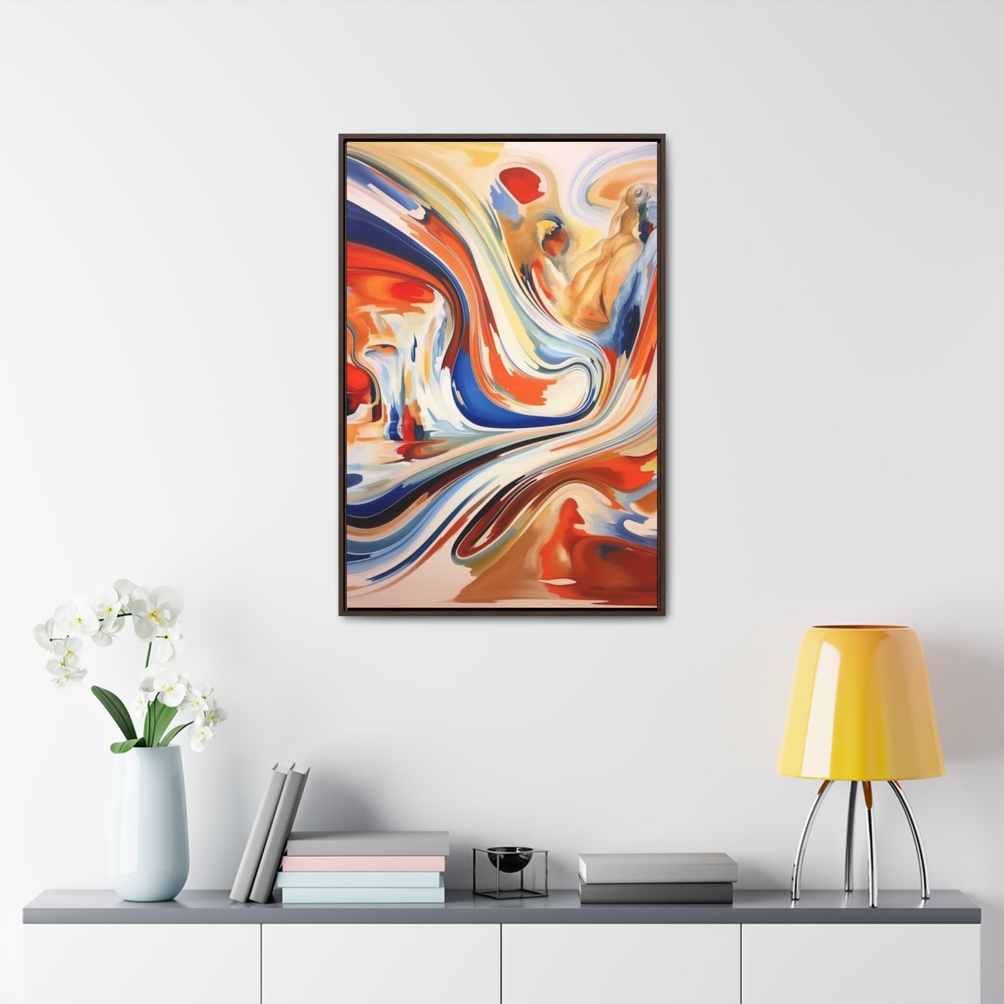 Abstract Gallery Canvas Wraps - Dynamic Swirl of Colors and Shapes