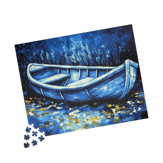 Puzzle - Moonlit Boat Reflections Jigsaw Puzzle 110-1014 Pieces, Tranquil and Serene, Calm and Introspective, Relaxing Mindfulness Activity,