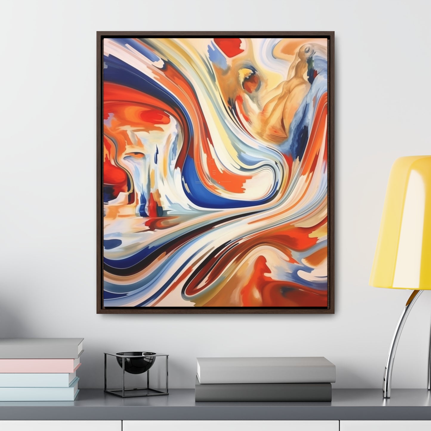 Abstract Gallery Canvas Wraps - Dynamic Swirl of Colors and Shapes