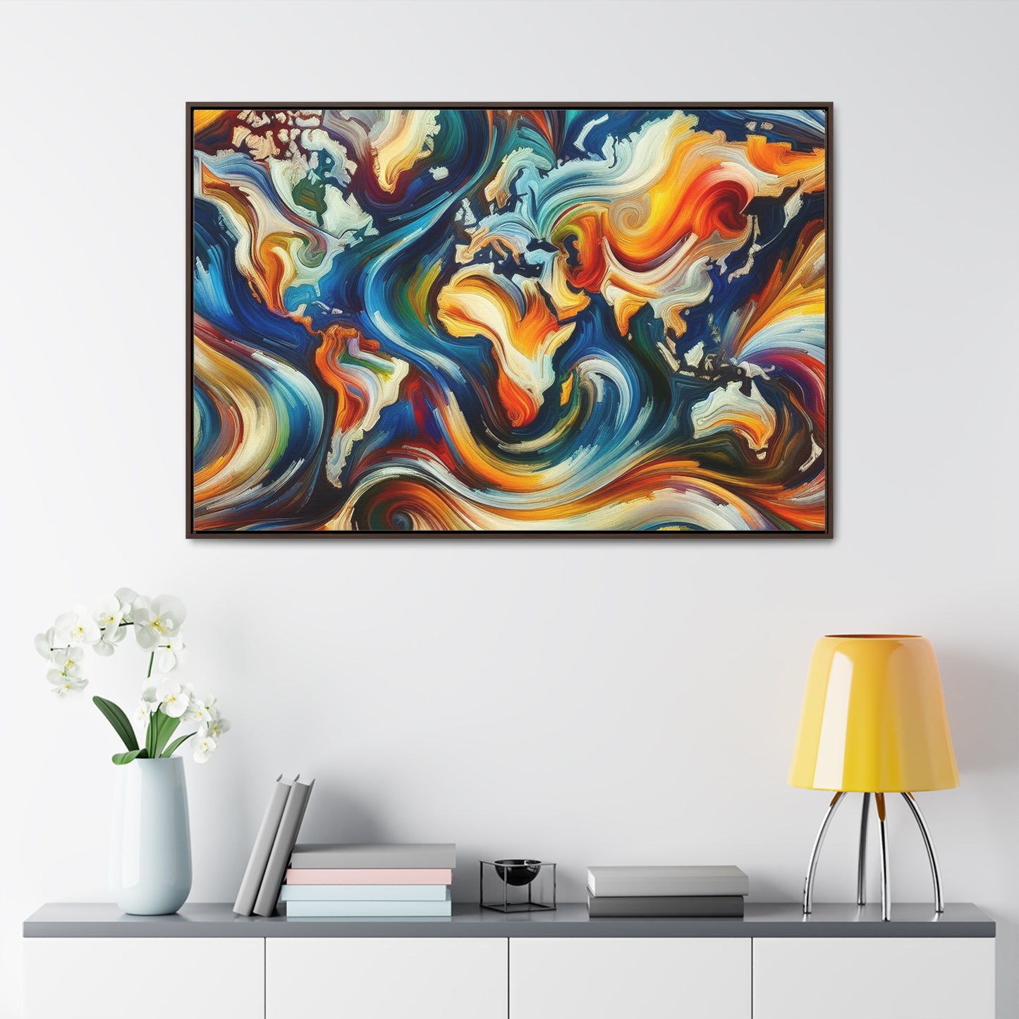 Gallery Canvas - Abstract Expressionist World Map