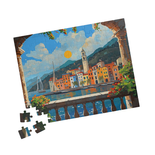 Jigsaw Puzzle, Coastal Town of Portofino 1000 Piece, Italian Seascape, Relaxing and Challenging Activity, Perfect Gift for Puzzle