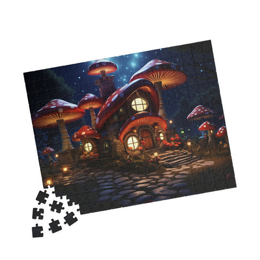 Puzzle, Zauberhaftes Pilzhäuschen, Fantasiewald, 110 252 520 1014 Teile, Märchenzauber, Familienspieleabend, Einzigartiges Geschenk,