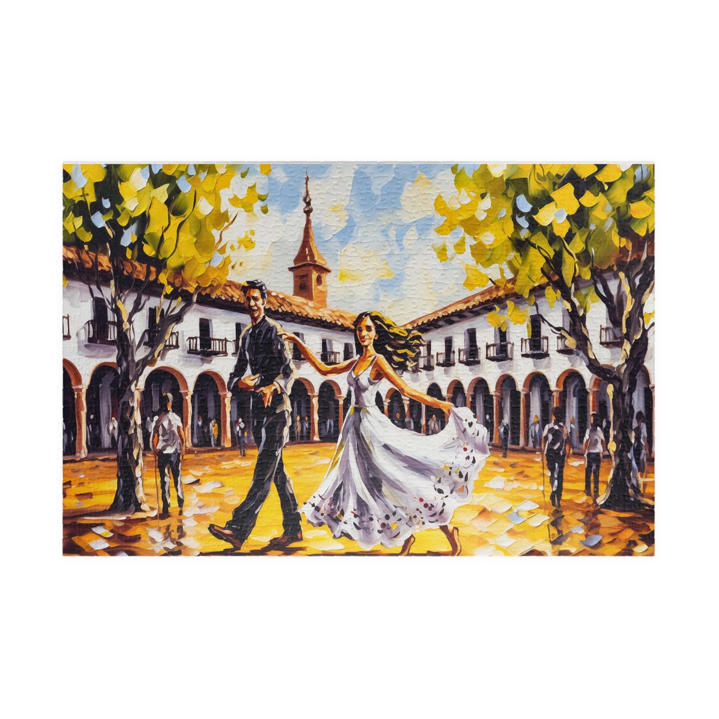 Jigsaw Puzzle, Courtyard Waltz, 110 252 520 1014 Pieces, Echoes of Elegance, Romantic Gift, City Affections, Midnight Embrace, Vivid