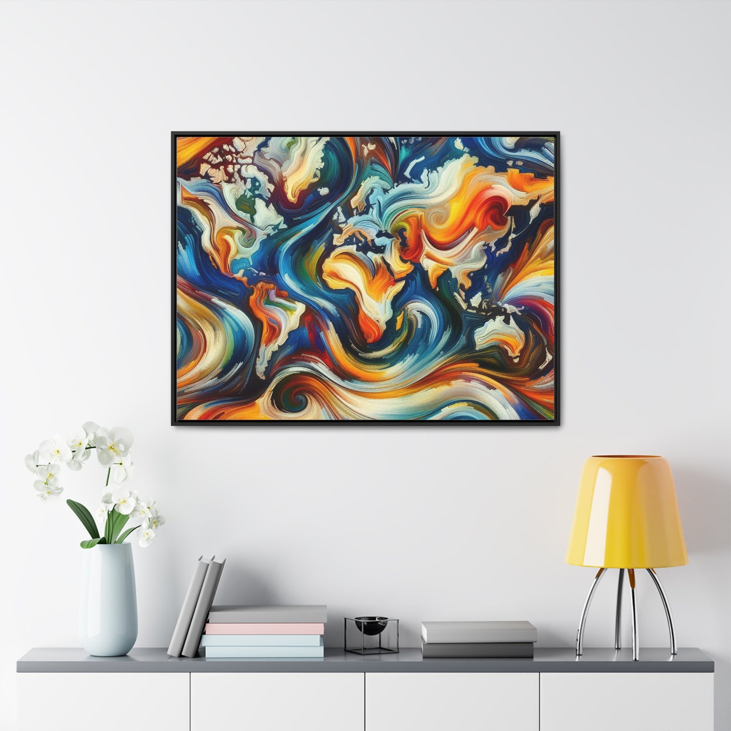 Gallery Canvas - Abstract Expressionist World Map