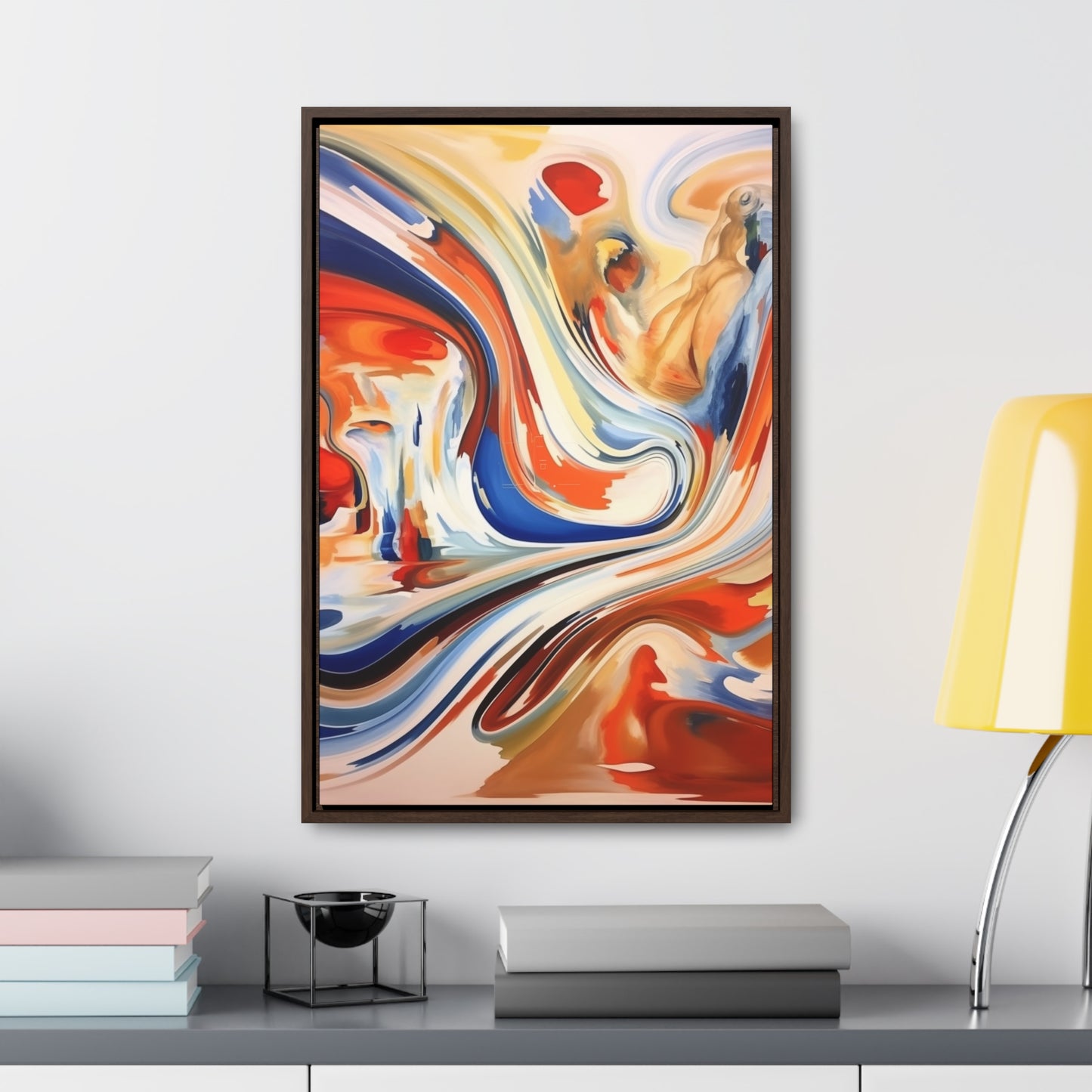 Abstract Gallery Canvas Wraps - Dynamic Swirl of Colors and Shapes