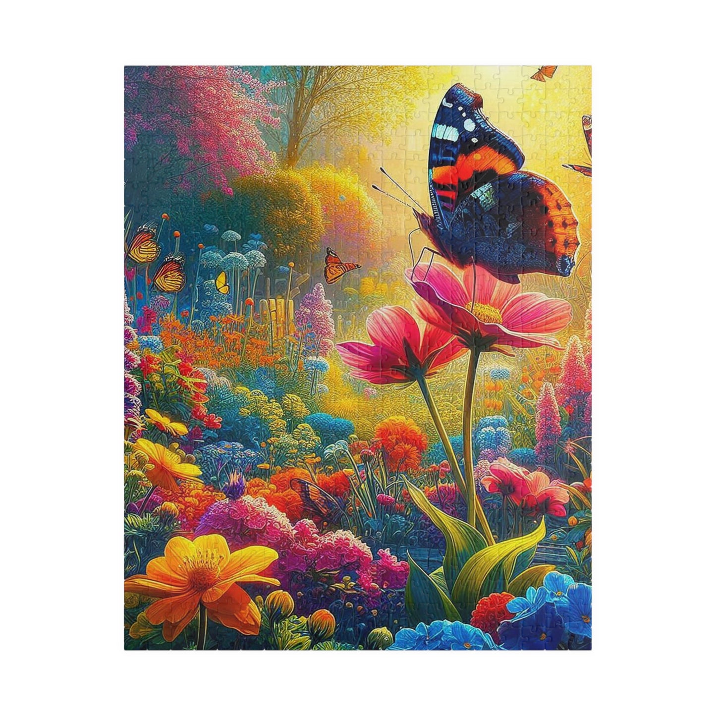 Puzzle Set - Whimsical Garden Escape - Chipboard Material, 110-1014 Pieces, Glossy Finish